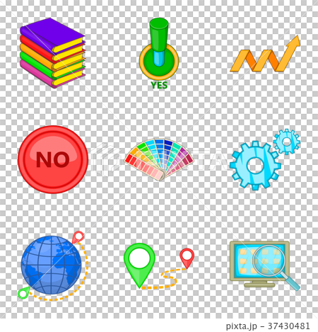 Edition icons set, cartoon style Edition icons set, cartoon style 37430481