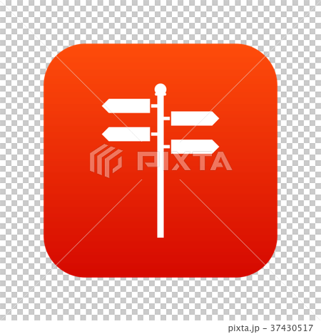 Street sign icon digital red 37430517