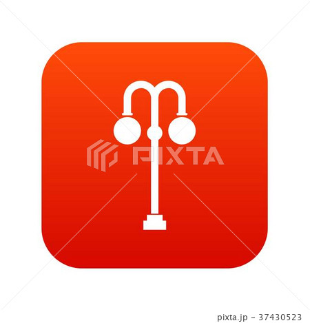 Street lamp icon digital red 37430523