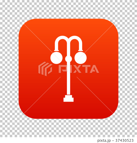 Street lamp icon digital red 37430523