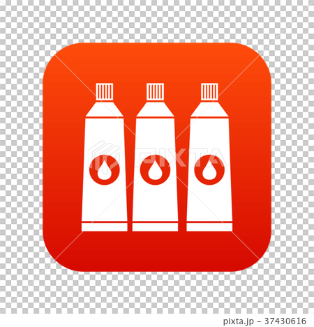 Three tubes with paint icon digital red 37430616