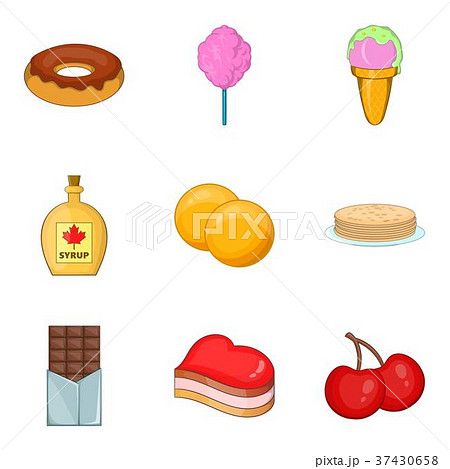 Dolce vita icons set, cartoon style 37430658