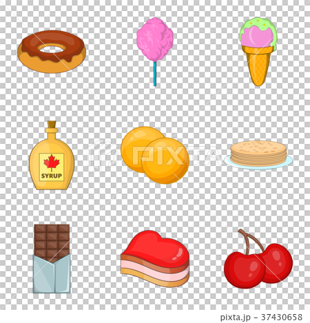 Dolce vita icons set, cartoon style Dolce vita icons set, cartoon style 37430658