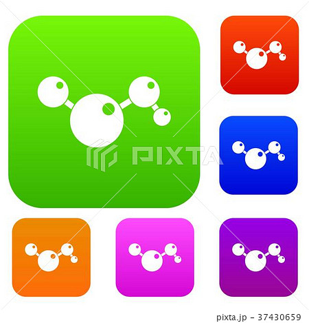 Chemical and physical molecules set color collection Chemical and physical molecules set color collection 37430659