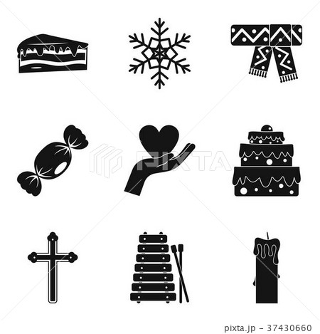 Religious holiday icons set, simple style 37430660