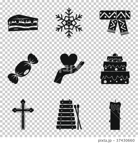 Religious holiday icons set, simple style 37430660