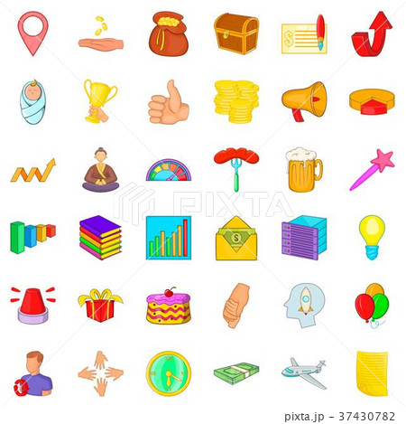 Increase icons set, cartoon style Increase icons set, cartoon style 37430782