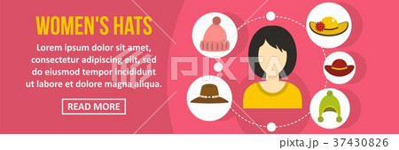 Women hats banner horizontal concept 37430826