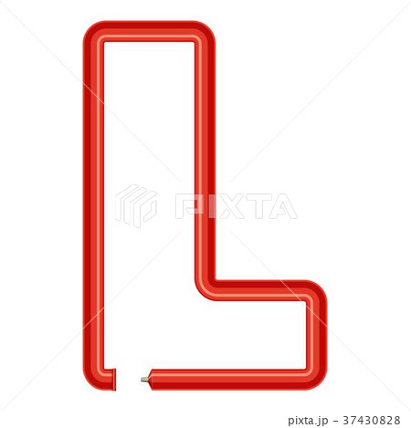 Letter l plastic tube icon, cartoon style 37430828