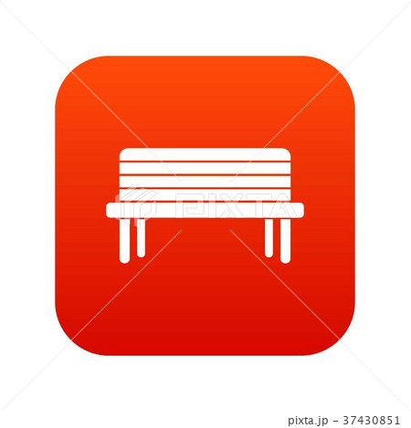 Street bench icon digital red 37430851