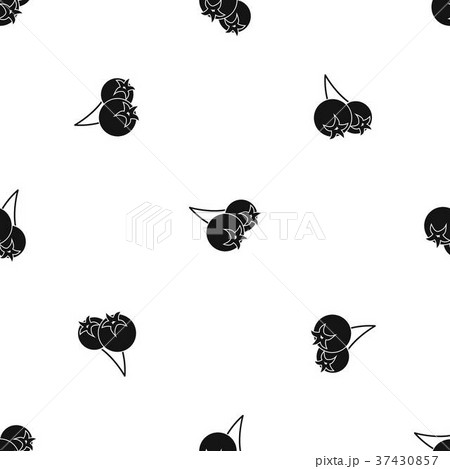 Chokeberry or aronia berry pattern seamless black 37430857