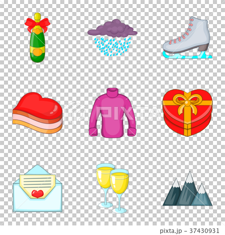 Xmas icons set, cartoon style Xmas icons set, cartoon style 37430931