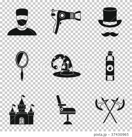 Drying hair icons set, simple style 37430965