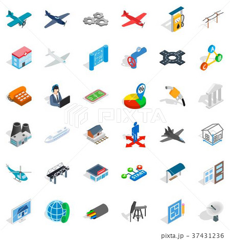 Helicopter icons set, isometric style 37431236