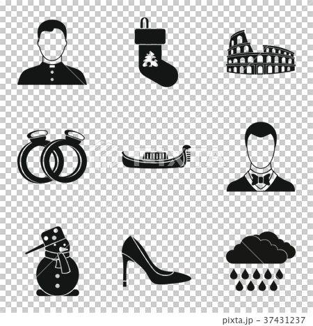 Rite icons set, simple style 37431237