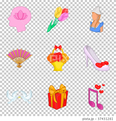Beauty icons set, cartoon style Beauty icons set, cartoon style 37431281
