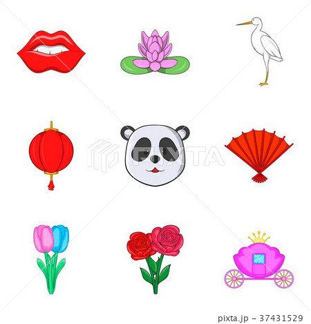 Good looks icons set, cartoon style Good looks icons set, cartoon style 37431529