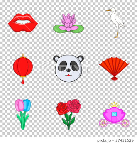 Good looks icons set, cartoon style 37431529