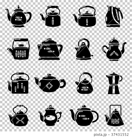 Teapot icons set, simple style Teapot icons set, simple style 37431552