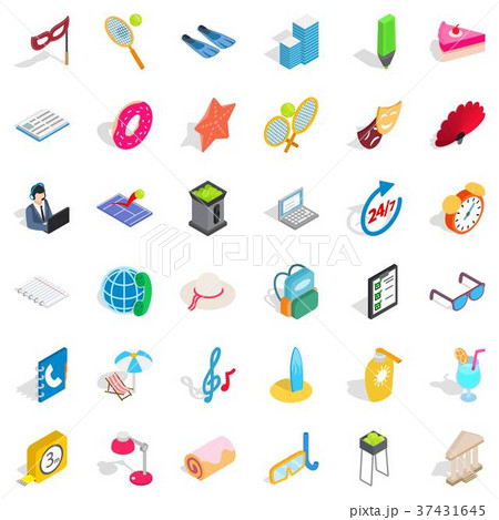 Entertainment icons set, isometric style 37431645