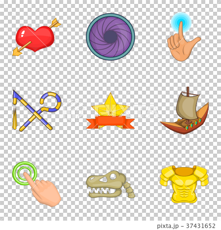 Documentary icons set, cartoon style 37431652