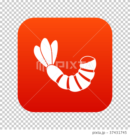 Shrimp icon digital red 37431745