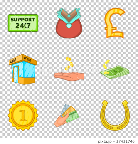 Investment in business icons set, cartoon style Investment in business icons set, cartoon style 37431746