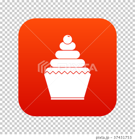 Cupcake icon digital red Cupcake icon digital red 37431753