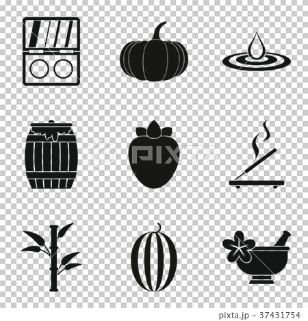 Exotic massage icons set, simple style Exotic massage icons set, simple style 37431754