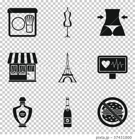 Perfect body icons set, simple style Perfect body icons set, simple style 37431800