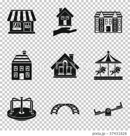 Park improvement icons set, simple style Park improvement icons set, simple style 37431826