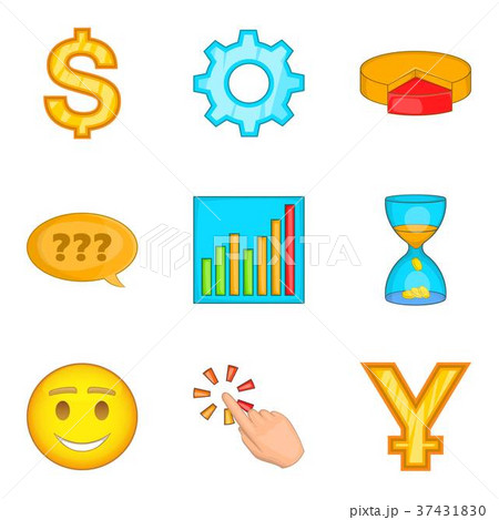 Money supply icons set, cartoon style 37431830