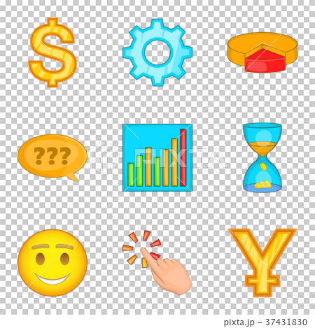 Money supply icons set, cartoon style 37431830
