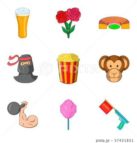 Improvisation icons set, cartoon style 37431831