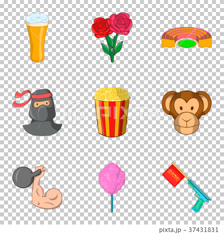Improvisation icons set, cartoon style 37431831