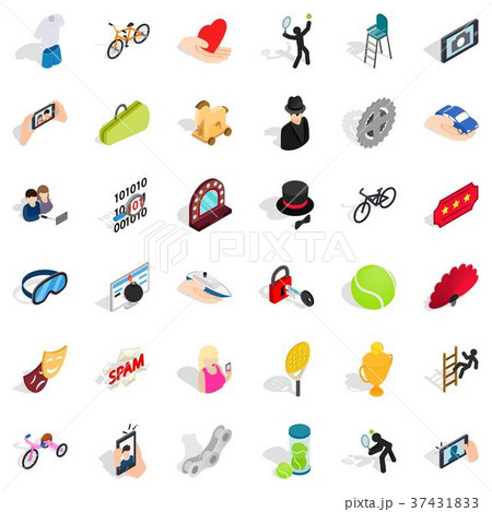 Spam icons set, isometric style 37431833