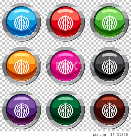Ripe smiling watermelon set 9 collection 37431836