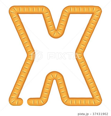 Letter x bread icon, cartoon style 37431902