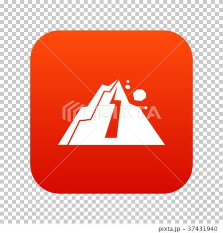 Rockfall icon digital red Rockfall icon digital red 37431940