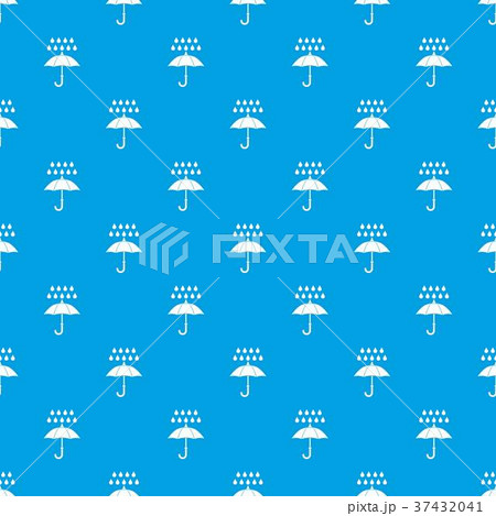 Umbrella and rain pattern seamless blue 37432041