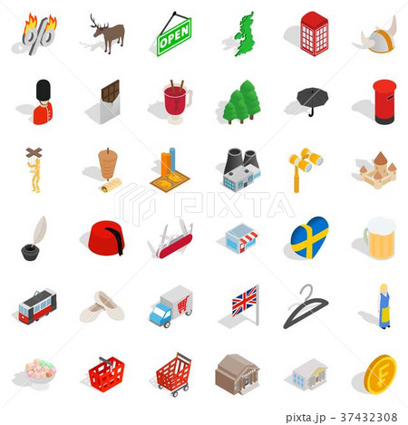 Heartbeat icons set, isometric style 37432308