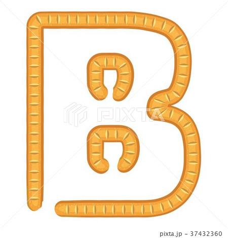 Letter b bread icon, cartoon style 37432360