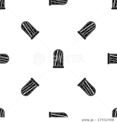 White window frame pattern seamless black 37432408