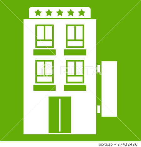Five star hotel icon green 37432436
