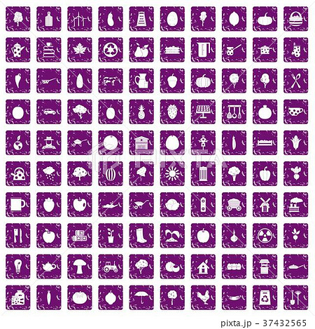 100 health food icons set grunge purple 100 health food icons set grunge purple 37432565