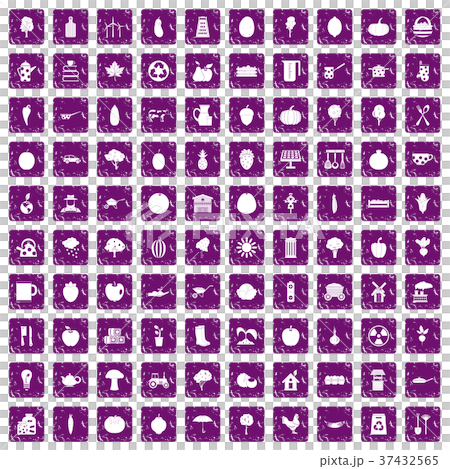100 health food icons set grunge purple 100 health food icons set grunge purple 37432565