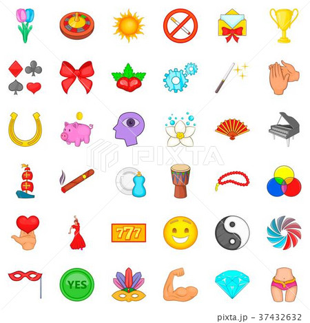 Advantage icons set, cartoon style Advantage icons set, cartoon style 37432632
