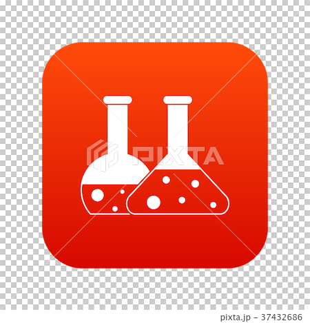 Transparent flasks icon digital red - Stock Illustration [37432686] - PIXTA