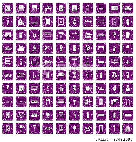 100 home icons set grunge purple 100 home icons set grunge purple 37432696