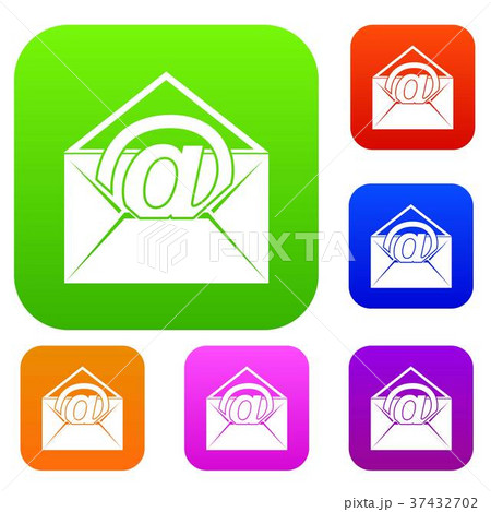 Envelope with email sign set color collection Envelope with email sign set color collection 37432702